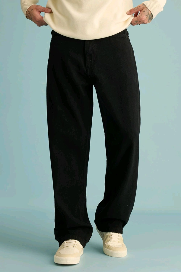 FREAKINS spruce men's black wide jeans - Black, 34