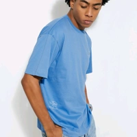 URB_N Men Oversized Back Printed T-shirt - Kashmir Blue, XL
