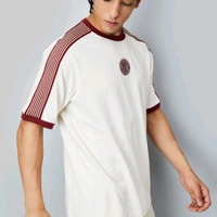 URB_N Men Shoulder Striped Oversized Sports T-shirt - Rum Swizzle, S