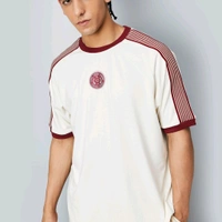 URB_N Men Shoulder Striped Oversized Sports T-shirt - Rum Swizzle, 2XL
