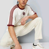 URB_N Men Shoulder Striped Oversized Sports T-shirt - Rum Swizzle, 2XL