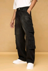 FREAKINS asphalt black men's baggy cargo - Mine Shaft, 28
