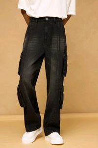 FREAKINS asphalt black men's baggy cargo - Mine Shaft, 34