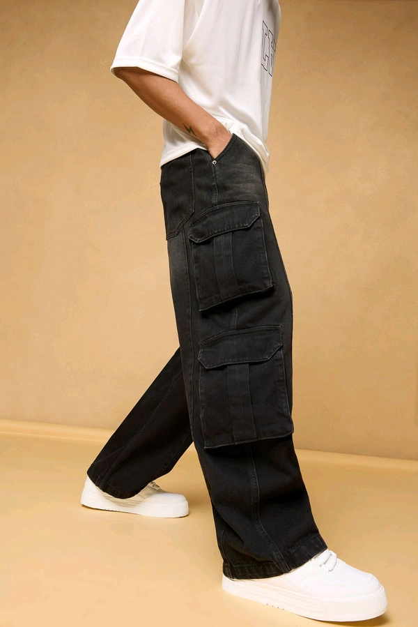 FREAKINS asphalt black men's baggy cargo - Mine Shaft, 36