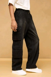 FREAKINS asphalt black men's baggy cargo - Mine Shaft, 36