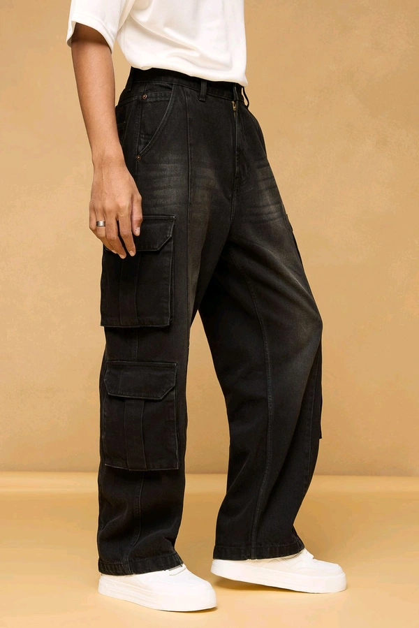 FREAKINS asphalt black men's baggy cargo - Mine Shaft, 36