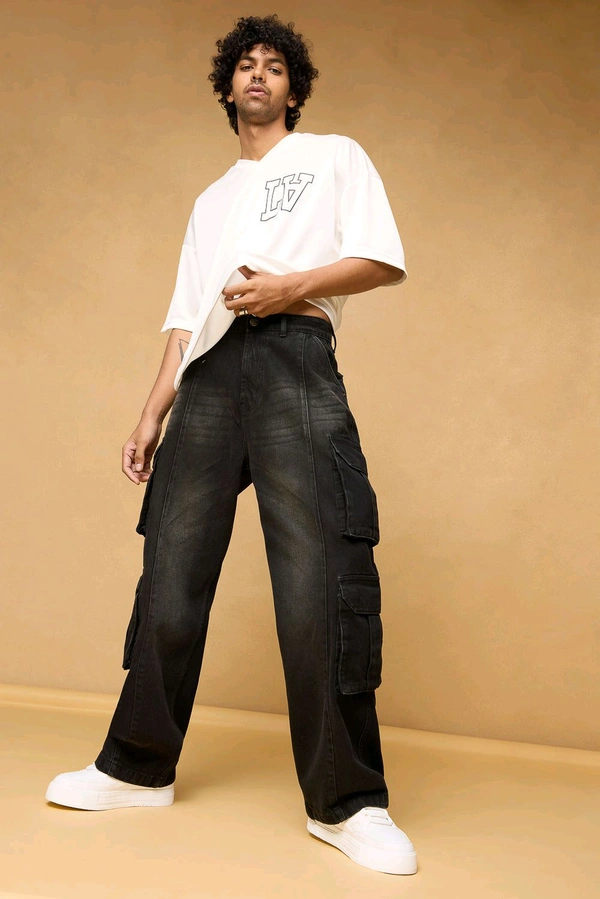 FREAKINS asphalt black men's baggy cargo - Mine Shaft, 38