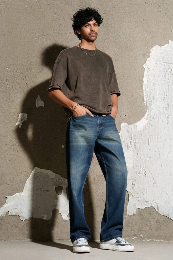 FREAKINS soft grunge men's baggy straight jeans - Astronaut, 32