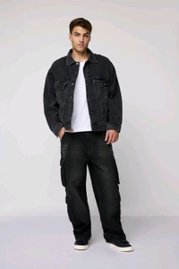 FREAKINS panther black men's baggy utility cargo jeans - Mine Shaft, 28