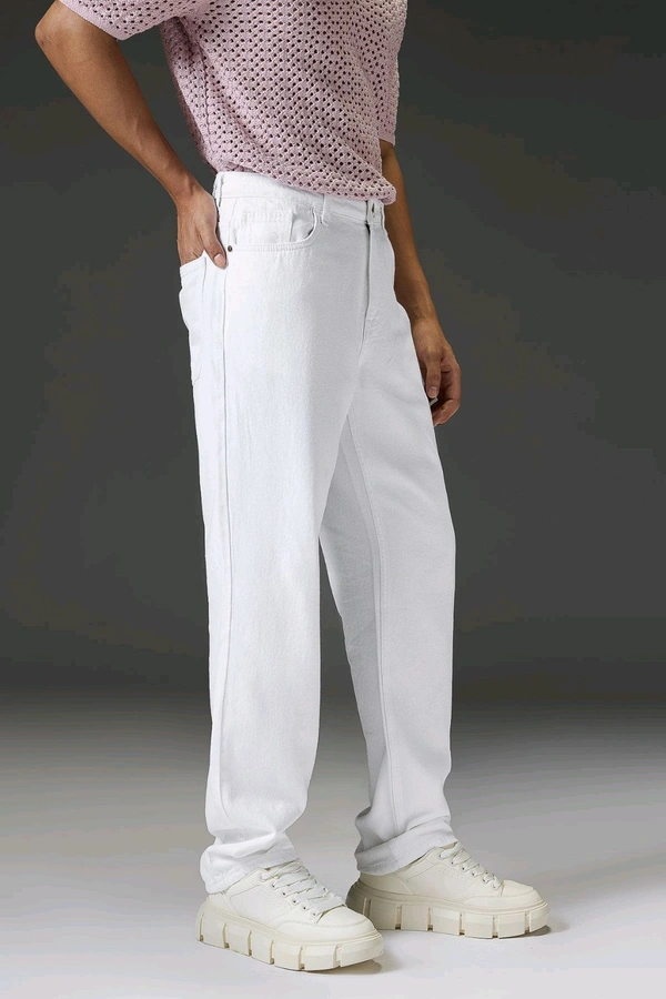 FREAKINS men's white straight tapered jeans
  - White, 28