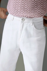 FREAKINS men's white straight tapered jeans
  - White, 28