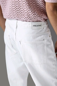 FREAKINS men's white straight tapered jeans
  - White, 30
