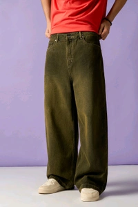 FREAKINS wicked green men's wide leg jeans - Black Marlin, 28