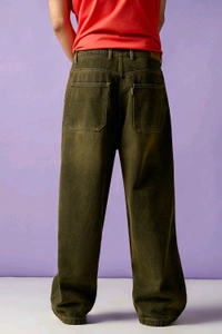 FREAKINS wicked green men's wide leg jeans - Black Marlin, 32