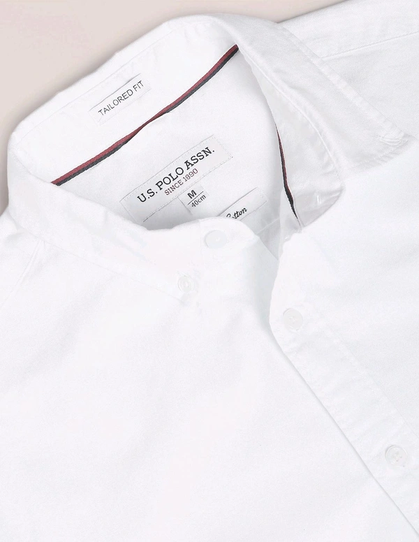 U.S POLO ASSN. Solid Slim Fit Shirt  - White, M