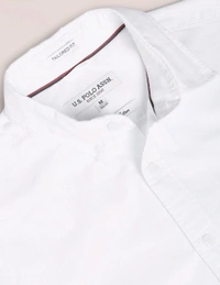 U.S POLO ASSN. Solid Slim Fit Shirt  - White, L