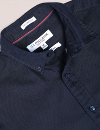 Solid Slim Fit Shirt  - Black, L