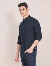 Solid Slim Fit Shirt  - Black, XL