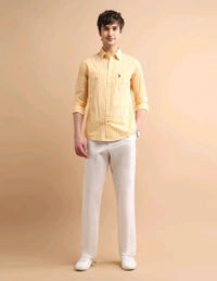 U.S POLO ASSN. Gingham Twill Shirt - Bright Sun, S