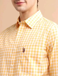U.S POLO ASSN. Gingham Twill Shirt - Bright Sun, L