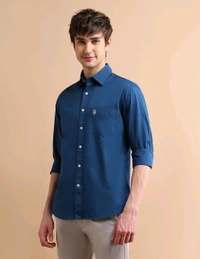 U.S POLO ASSN. Textured Cotton Shirt - Port Gore, M