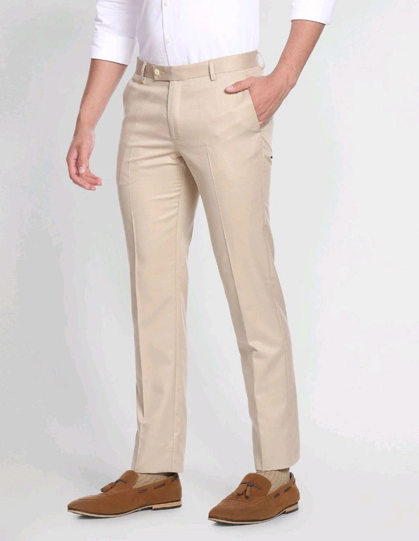 ARROW Tailored Regular Fit Solid Formal Trousers - Peach, 30
