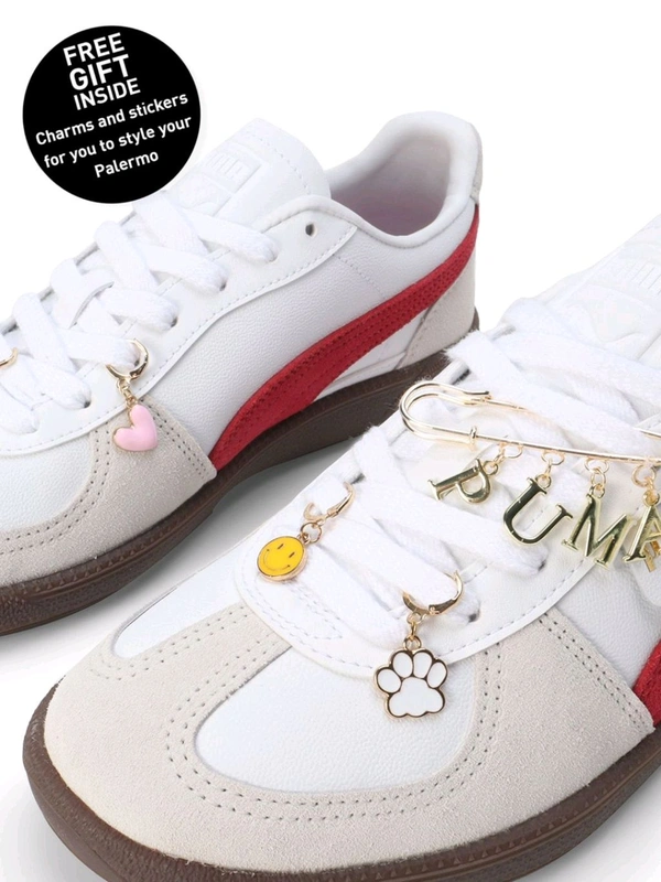 Puma  Palermo Lth Unisex Beige & White Sneakers - Mercury, UK 09