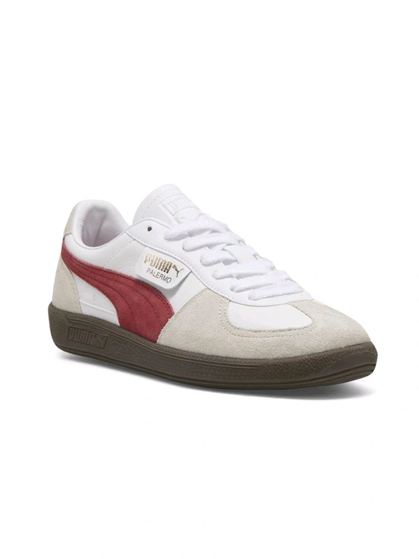 Puma  Palermo Lth Unisex Beige & White Sneakers - Mercury, UK 10
