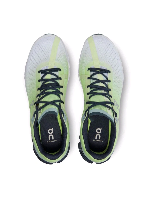 On  Cloudflow 3 White & Green Running Shoes - Madang, UK 06