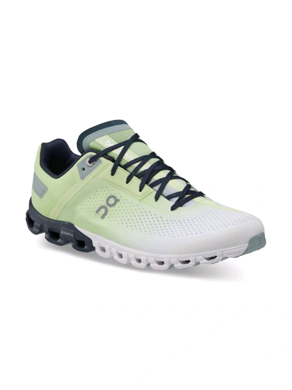 On  Cloudflow 3 White & Green Running Shoes - Madang, UK 07