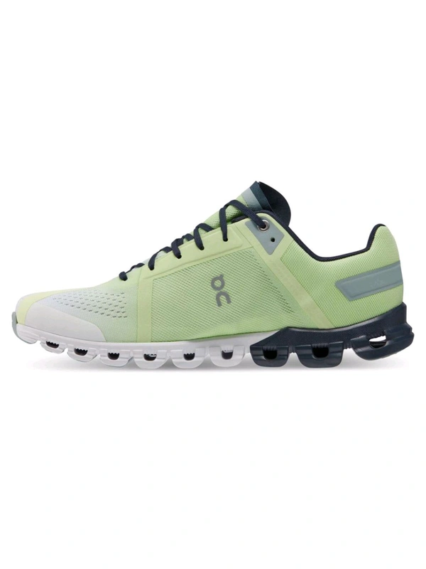 On  Cloudflow 3 White & Green Running Shoes - Madang, UK 07