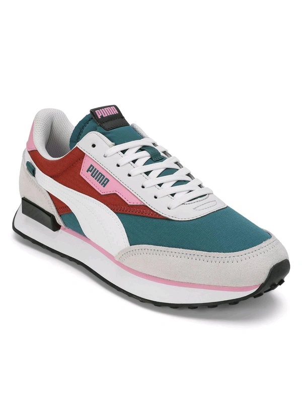 Puma  FUTURE RIDER PLAY ON Unisex Green Sneakers - White, UK 06
