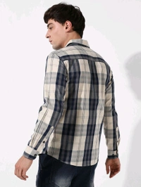Campus Sutra Mens Tartan Plaid Button Up Shirt - Jacarta, XL