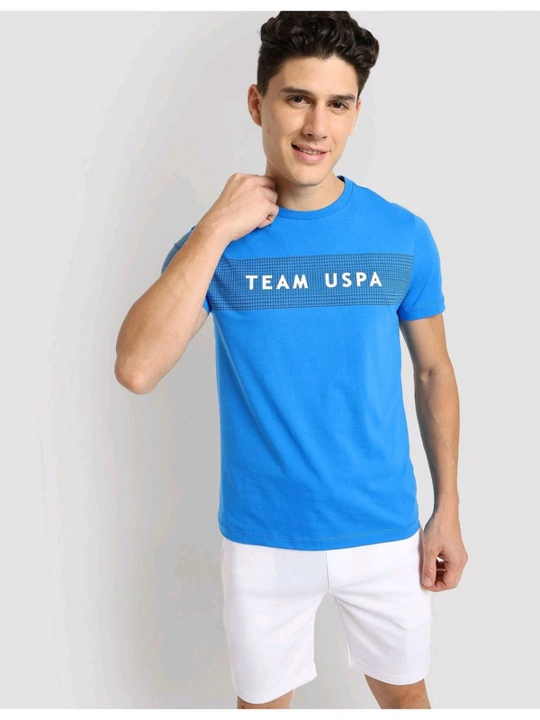 U.S POLO ASSN. Blue Half Sleeves Crew Neck T-Shirt - Royal Blue, L