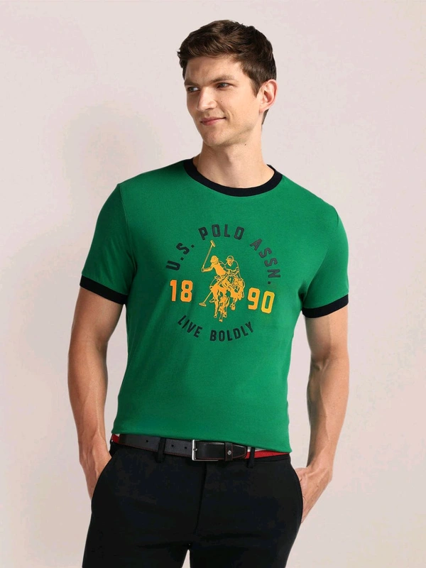 U.S POLO ASSN. Green Crew Neck Brand Print T-Shirt - Green House, S