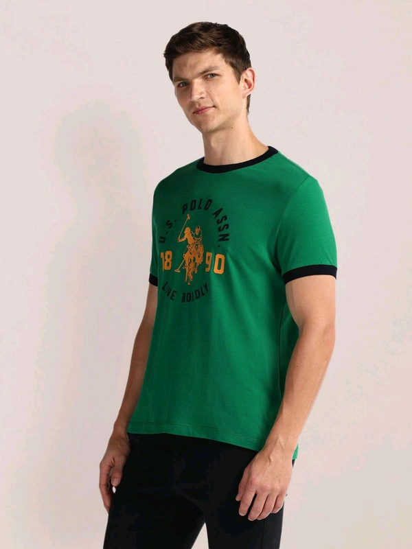 U.S POLO ASSN. Green Crew Neck Brand Print T-Shirt - Green House, S