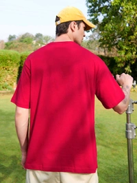 Bewakoof Men Red Graphic Oversized T-Shirt - Red, M