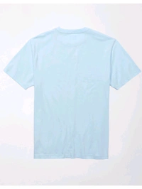 American Eagle Men Blue Super Soft Logo Graphic T-Shirt - Botticelli, M