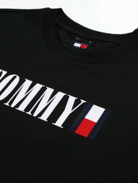TOMMY HILFIGER Black Graphic T-Shirt - Black, XL