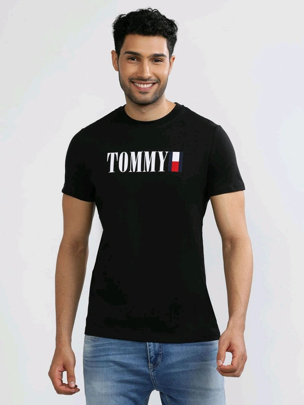 TOMMY HILFIGER Black Graphic T-Shirt - Black, 2XL