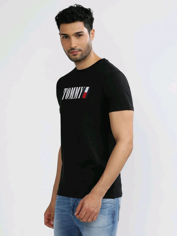 TOMMY HILFIGER Black Graphic T-Shirt - Black, 2XL