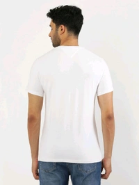 TOMMY HILFIGER White Round Neck Printed T-Shirt - White, S