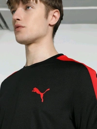 Puma  Teams Cr Mens Black T-Shirt - Black, S