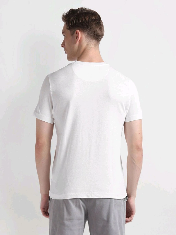 Brand Print Pique T-Shirt - White, S
