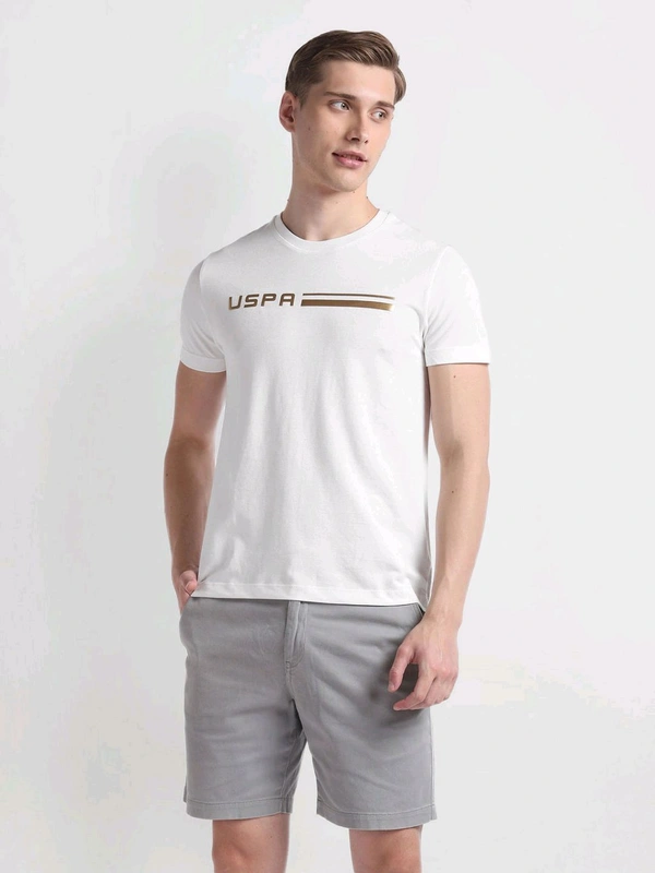 Brand Print Pique T-Shirt - White, L