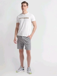 Brand Print Pique T-Shirt - White, L