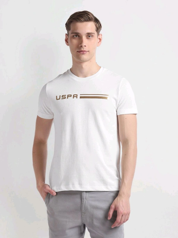 Brand Print Pique T-Shirt - White, L