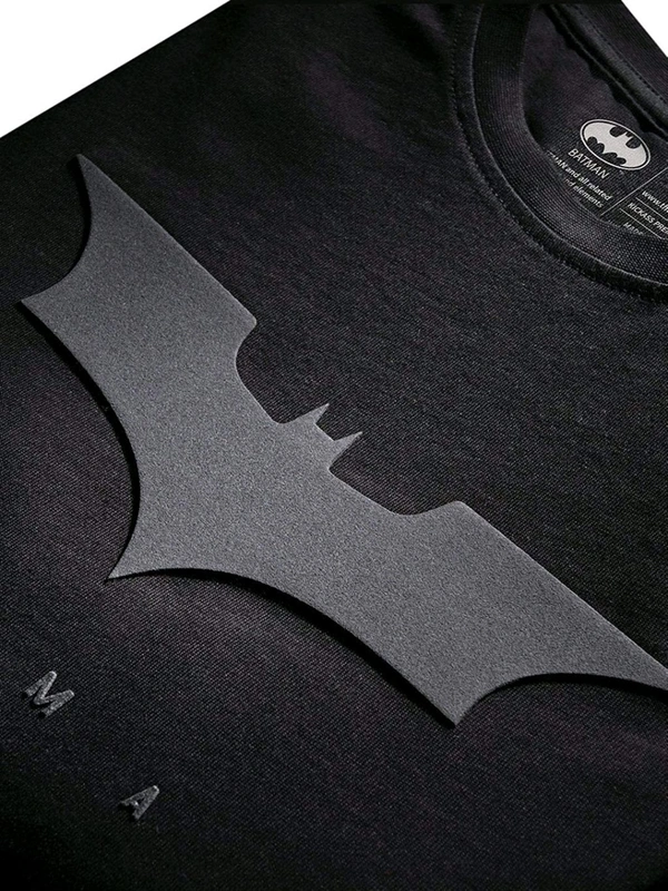 The Souled Store Men Official Batman 3d Logo Black T-shirts - Black, M