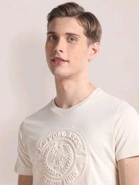 U.S POLO ASSN. Self Design Slim T-Shirt - Bianca, M