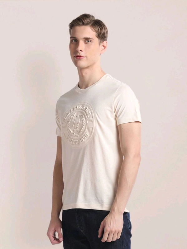 U.S POLO ASSN. Self Design Slim T-Shirt - Bianca, XL